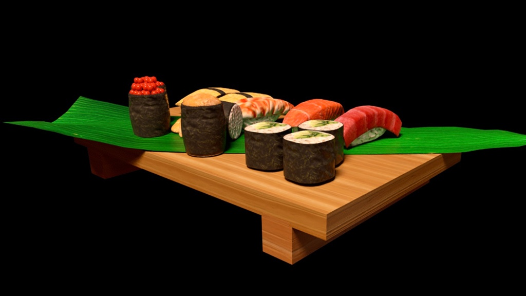 【3D素材】お寿司セット【3Dモデル】