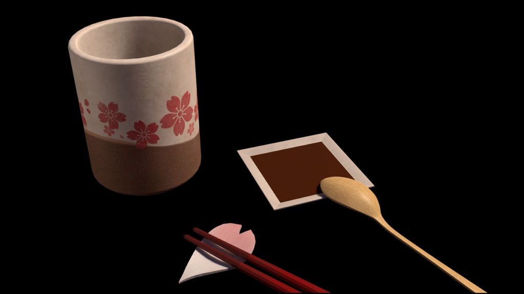 【3D素材】食器セット(和風)【3Dモデル】