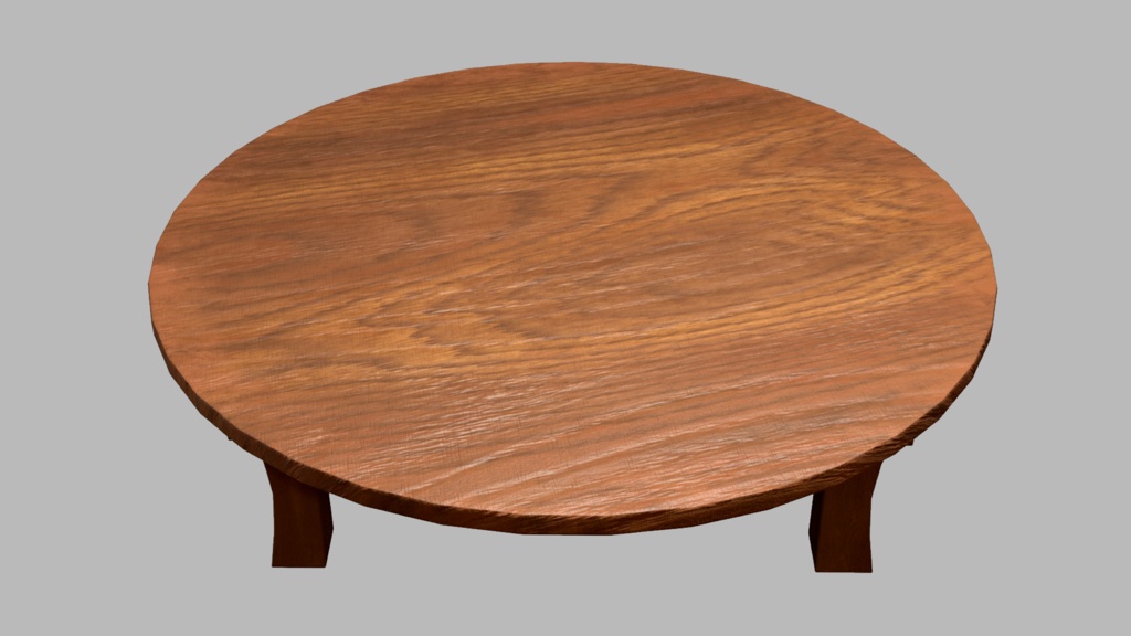 【3D素材】座卓と座椅子(座布団付き)【3Dモデル】