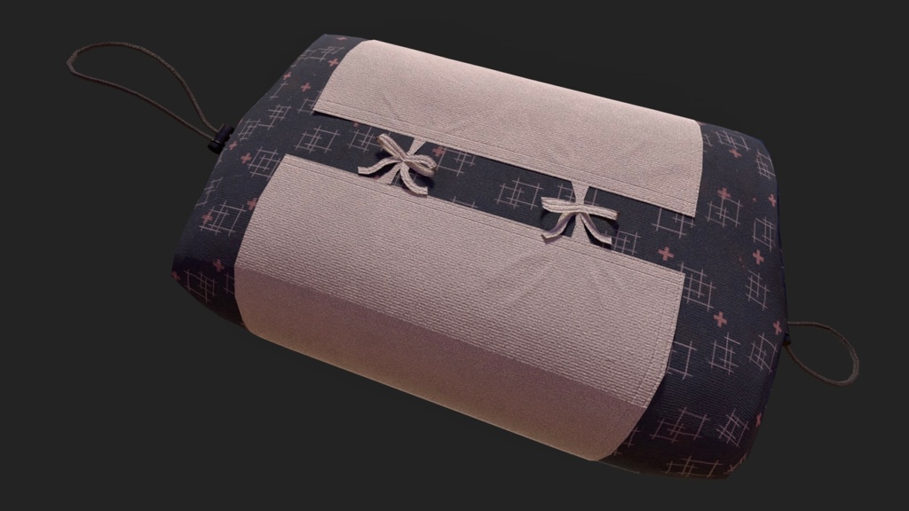 【3D素材】お布団セット(まくら付き)【3Dモデル】