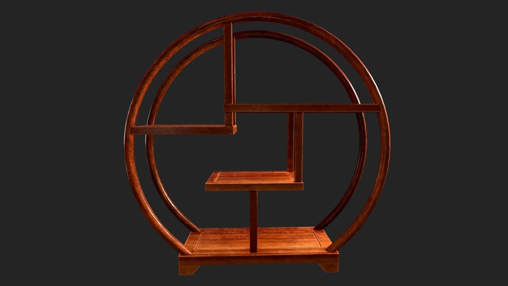【3D素材】円型棚【3Dモデル】
