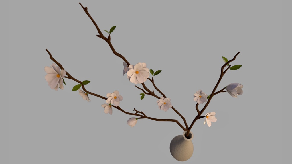 【3Dモデル】一輪挿し(白花)