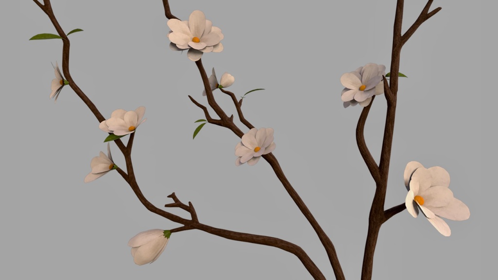 【3Dモデル】一輪挿し(白花)