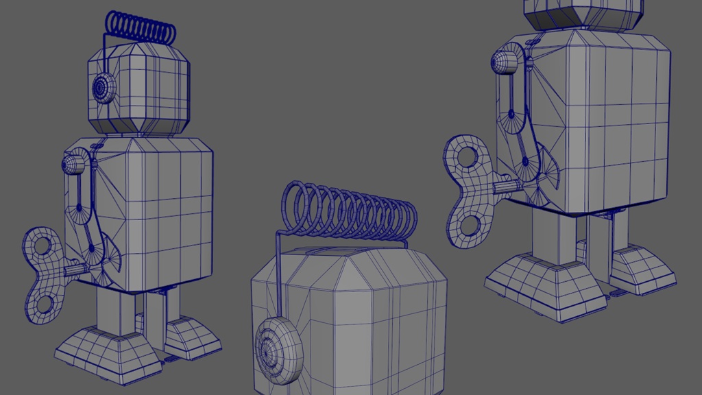 【3D素材】よちよち歩きのブリキロボット