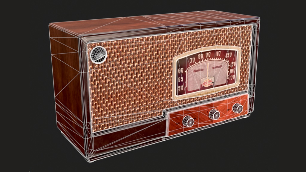 【3D素材】昭和ラジオ【3Dモデル】