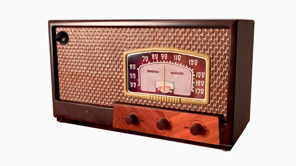 【3D素材】昭和ラジオ【3Dモデル】