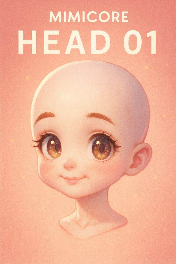 【STL 3Dモデル】美少女ヘッド 01号 / 可愛い顔 / 高精細3Dプリント用 / フィギュア・ドール制作