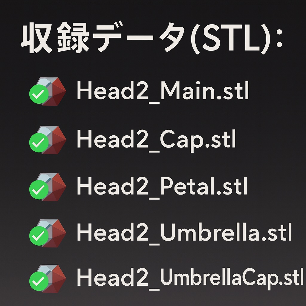 Head2|美少女ヘッドシェル(無髪)3Dプリント用 STLデータ