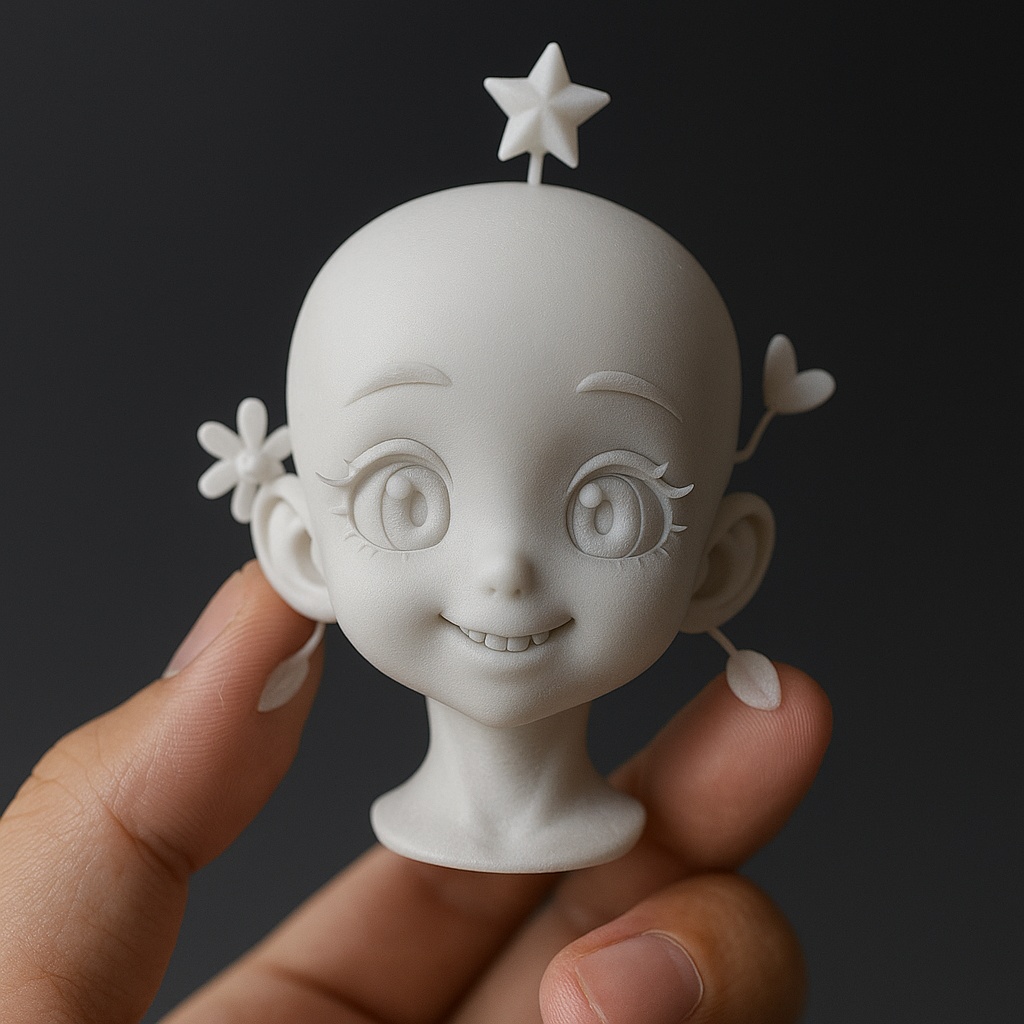 Head3|元気系美少女ヘッドシェル(無髪)3Dプリント用 STLデータ