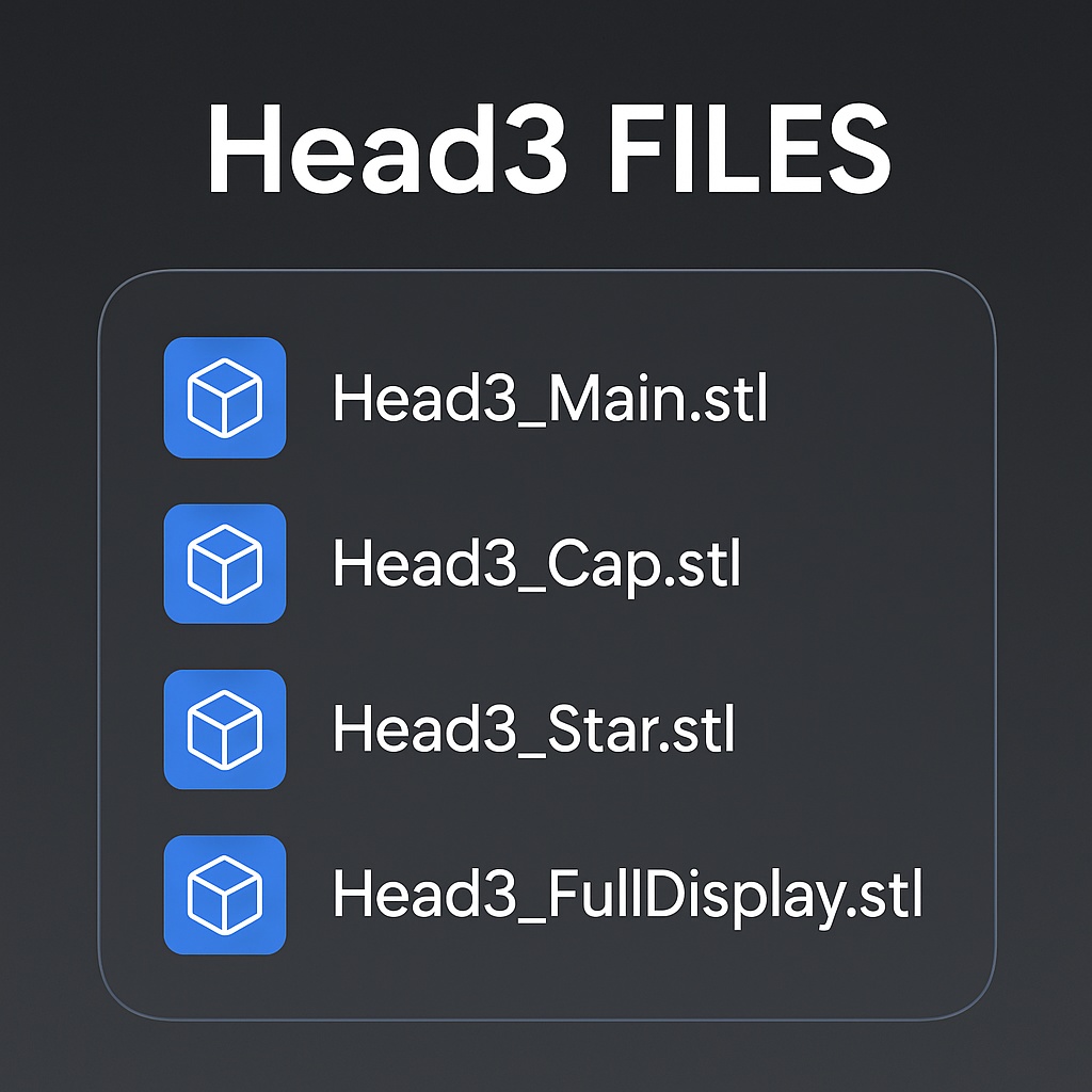 Head3|元気系美少女ヘッドシェル(無髪)3Dプリント用 STLデータ