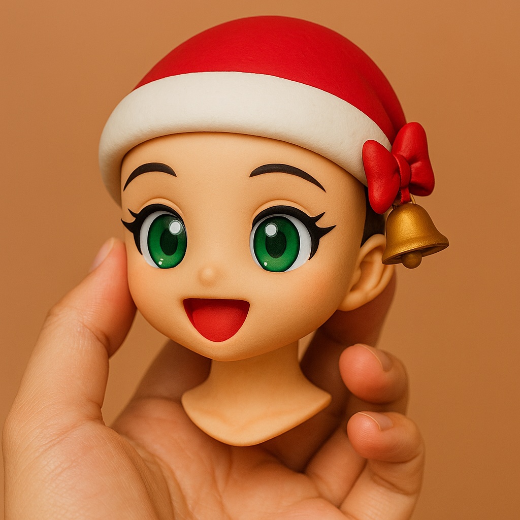 Head5|クリスマス帽子ヘッドシェル(無髪)3Dプリント用STLデータ