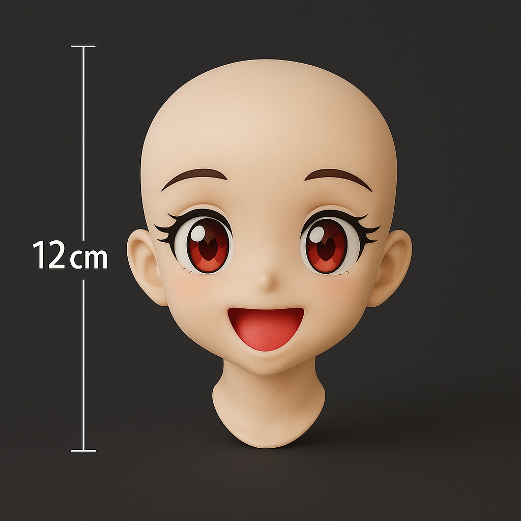 Head10 – アニメ風スマイルヘッド(12cm / 3Dプリント用STL)