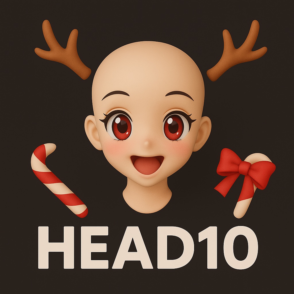 Head10 – アニメ風スマイルヘッド(12cm / 3Dプリント用STL)