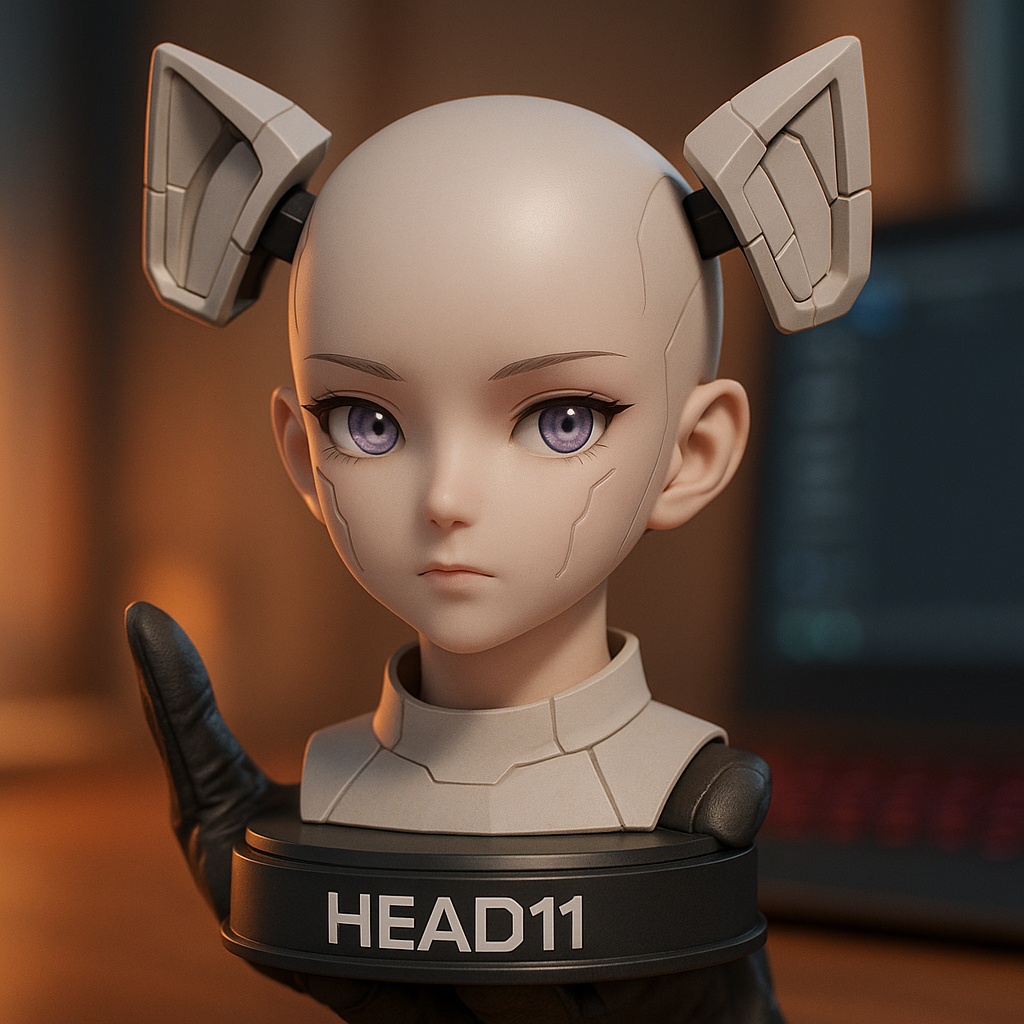 HEAD11 サイバー猫少女ヘッド(STLデータ)