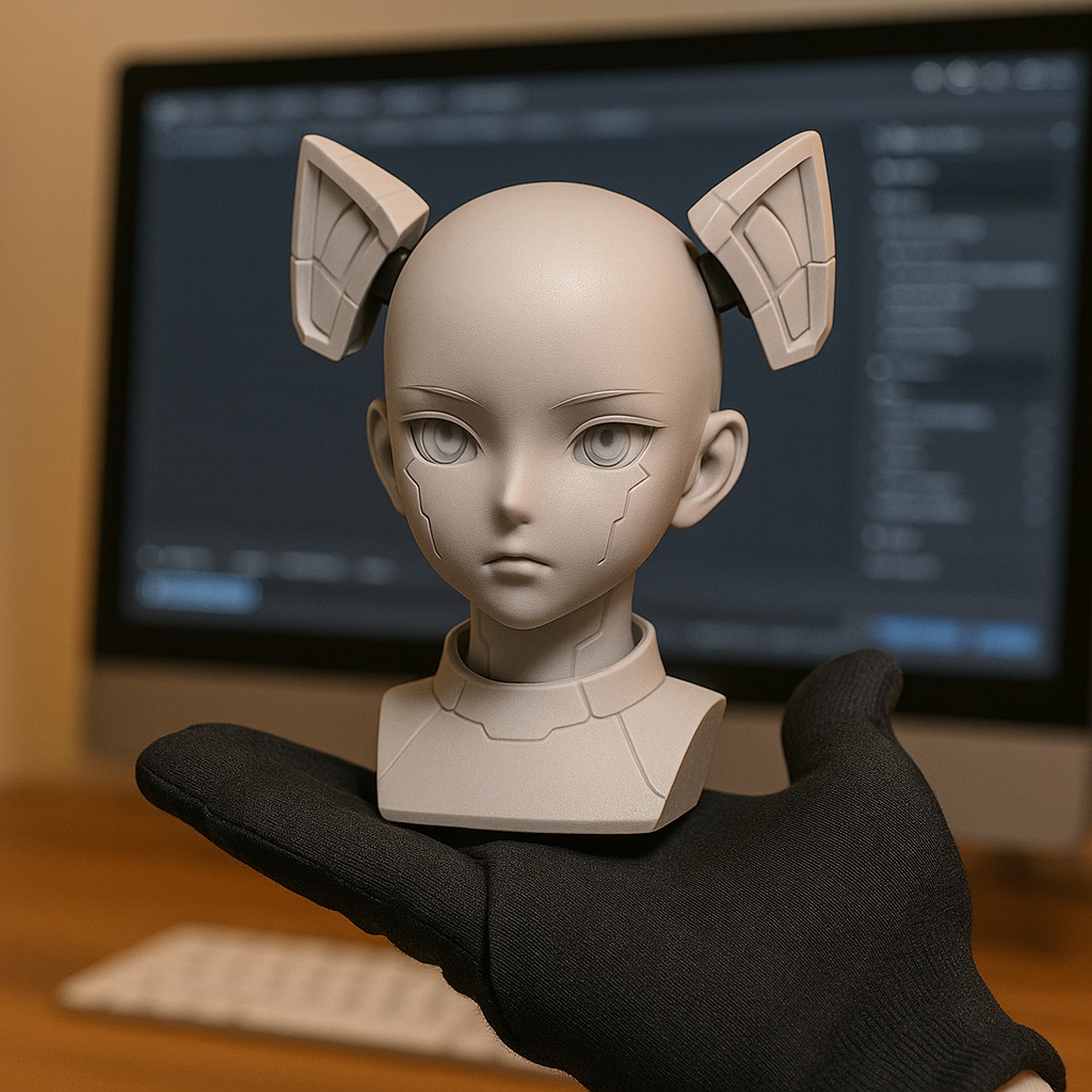 HEAD11 サイバー猫少女ヘッド(STLデータ)