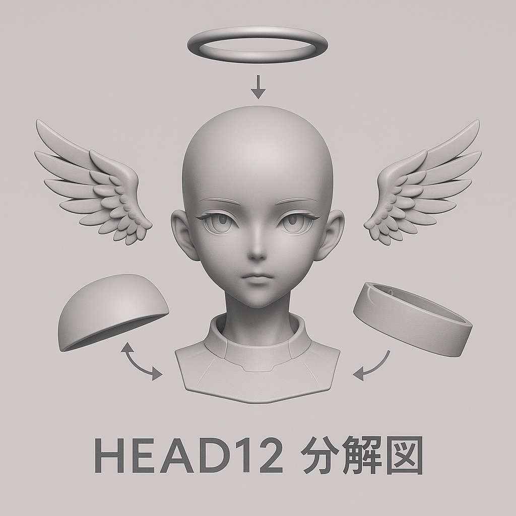 HEAD12 天使少女ヘッド(STLデータ)