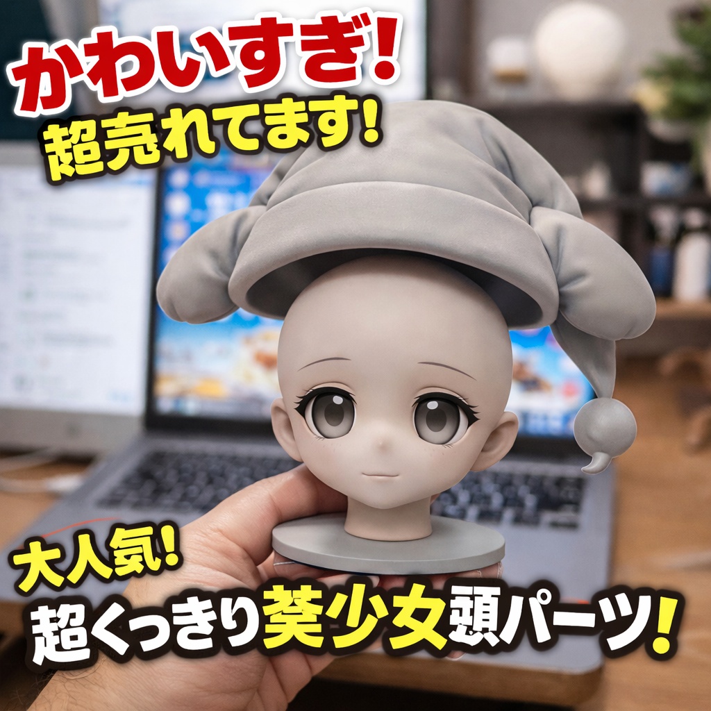 無垢で静かな夢を見る――無首・光頭ドールヘッド【二次元AI人形】