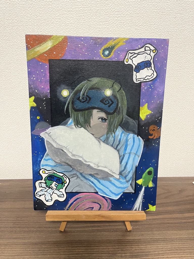 宇宙人 オリジナルキャンバスイラスト原画