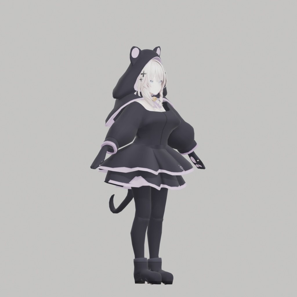 【しなの対応】猫耳フード付きワンピース 6点セット - VOILE 01