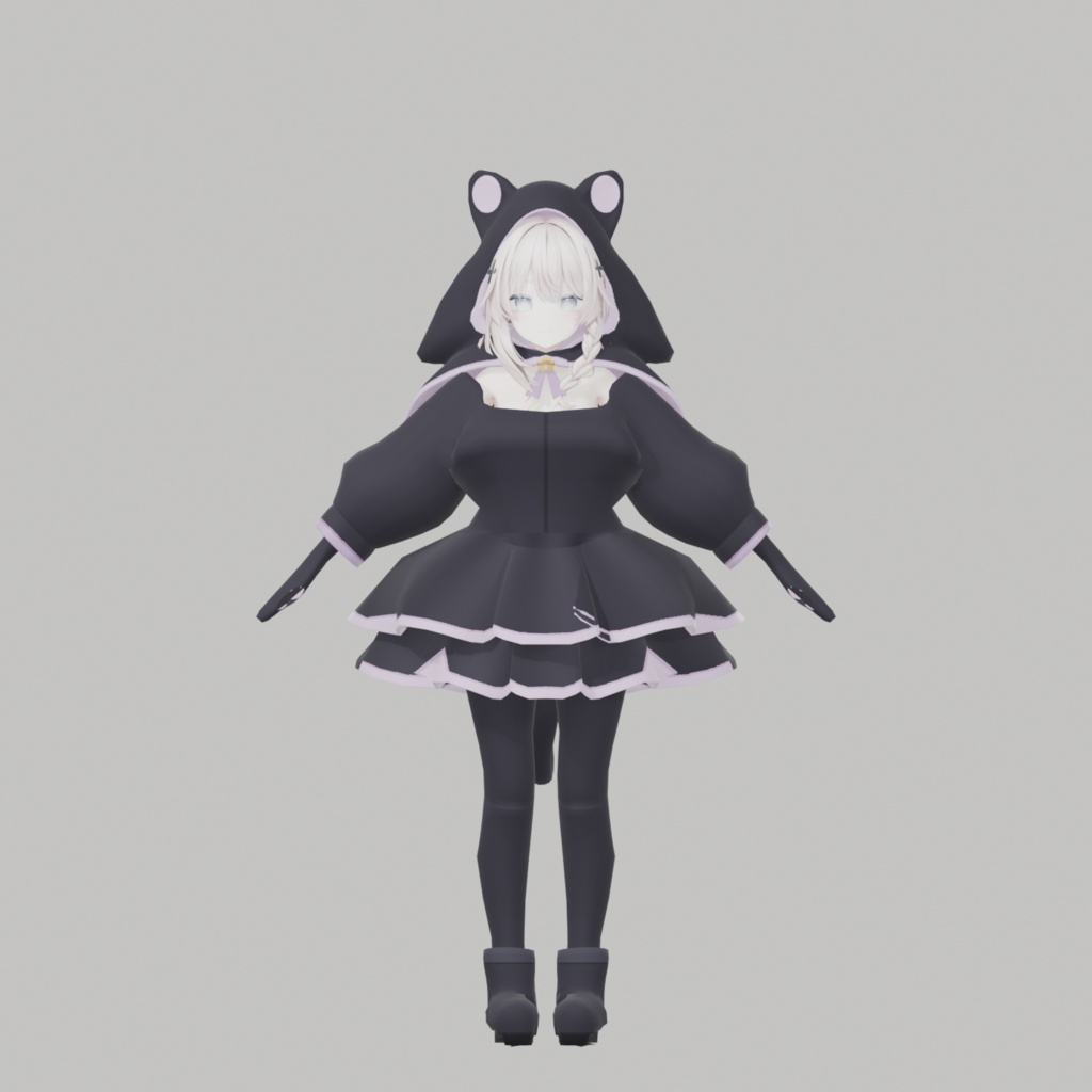 【しなの対応】猫耳フード付きワンピース 6点セット - VOILE 01