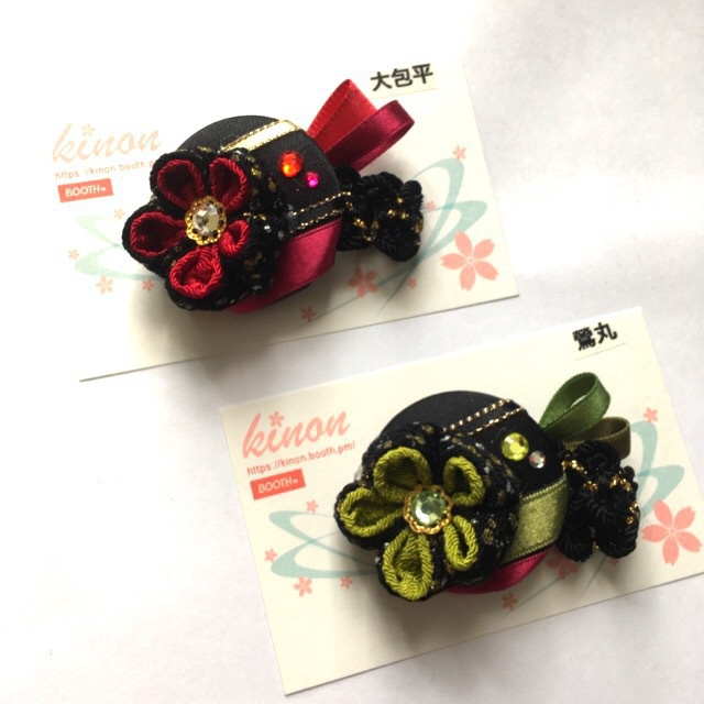 new!刀剣男士イメージまん丸つまみ細工ブローチ