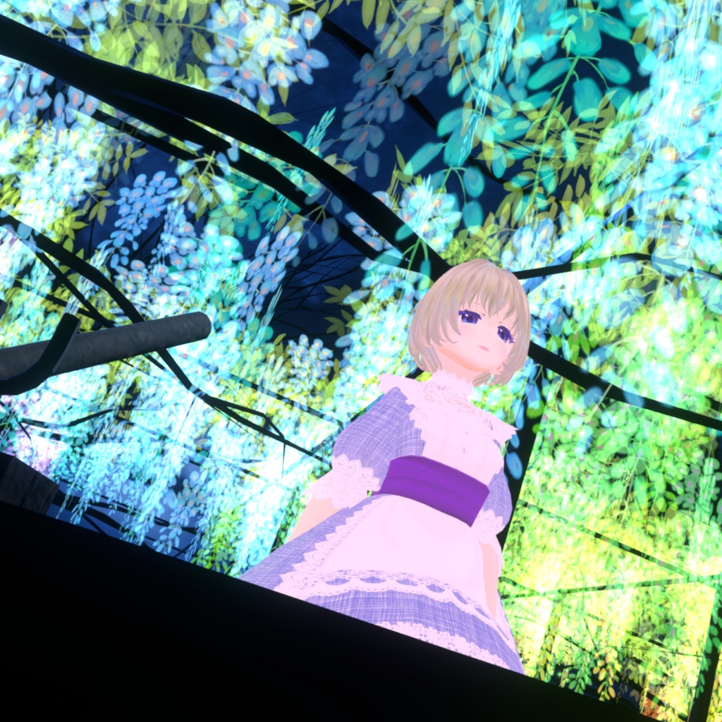 【Vroid衣装】フリルエプロンドレス ワンピース(全7色/カラーチェンジ可能データのおまけ)