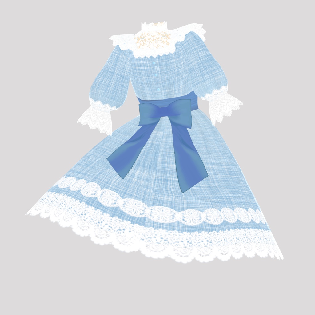 【Vroid衣装】フリルエプロンドレス ワンピース(全7色/カラーチェンジ可能データのおまけ)