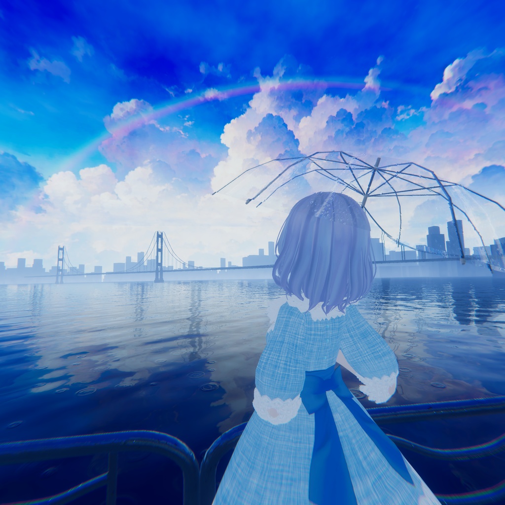 【Vroid衣装】フリルエプロンドレス ワンピース(全7色/カラーチェンジ可能データのおまけ)