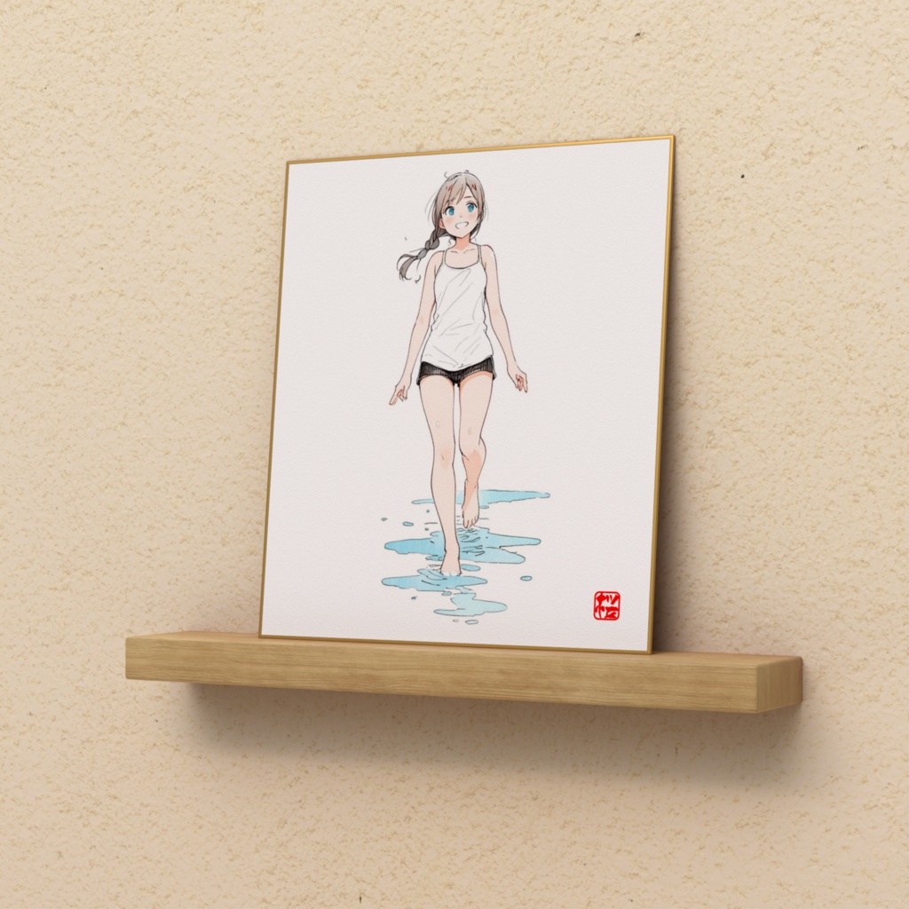 青山真桜作品1325（色紙）