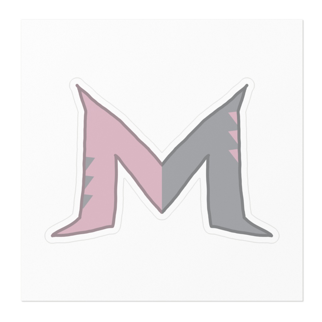 ソックス柄イニシャルステッカー