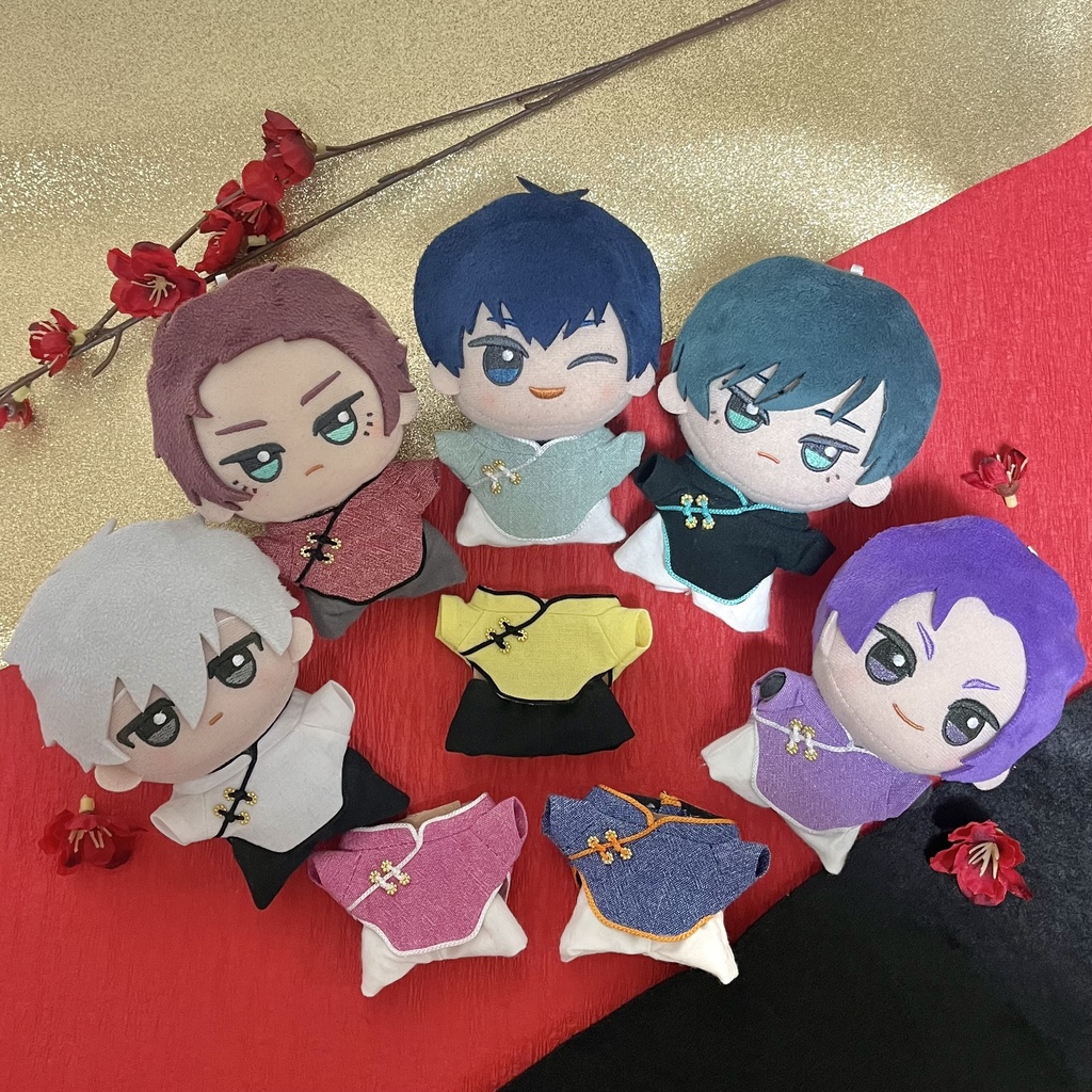 チャイナ服上下セット【10〜12cmぬい用】