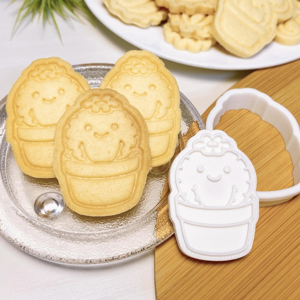 にっこりお花サボテンのクッキー型