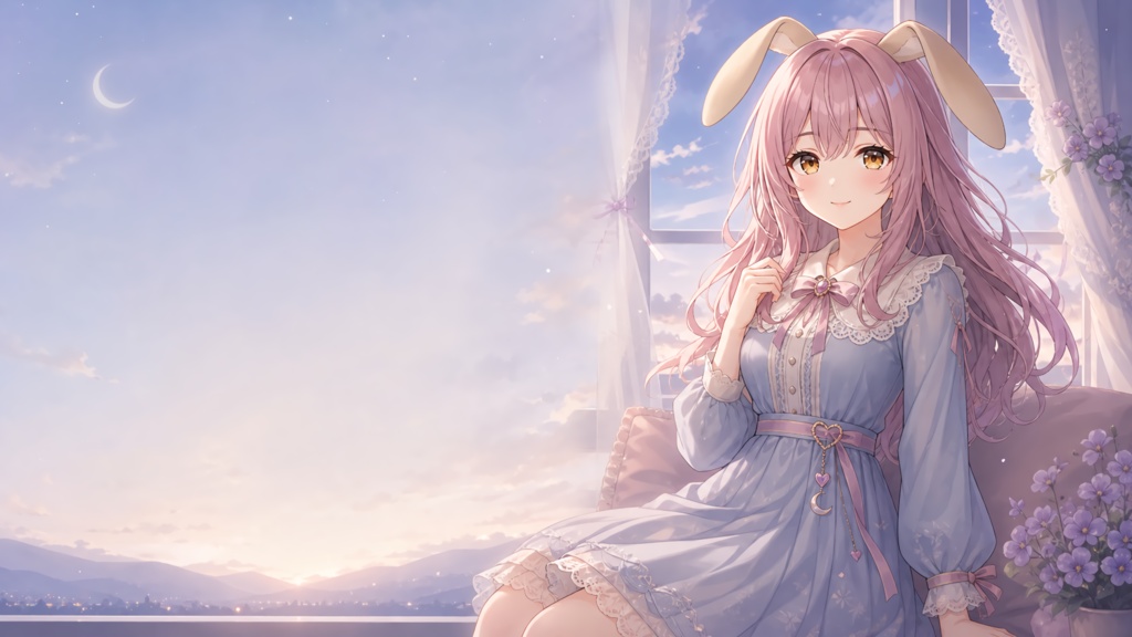 兎洞あかね Twitchフォロワー500人記念PC壁紙