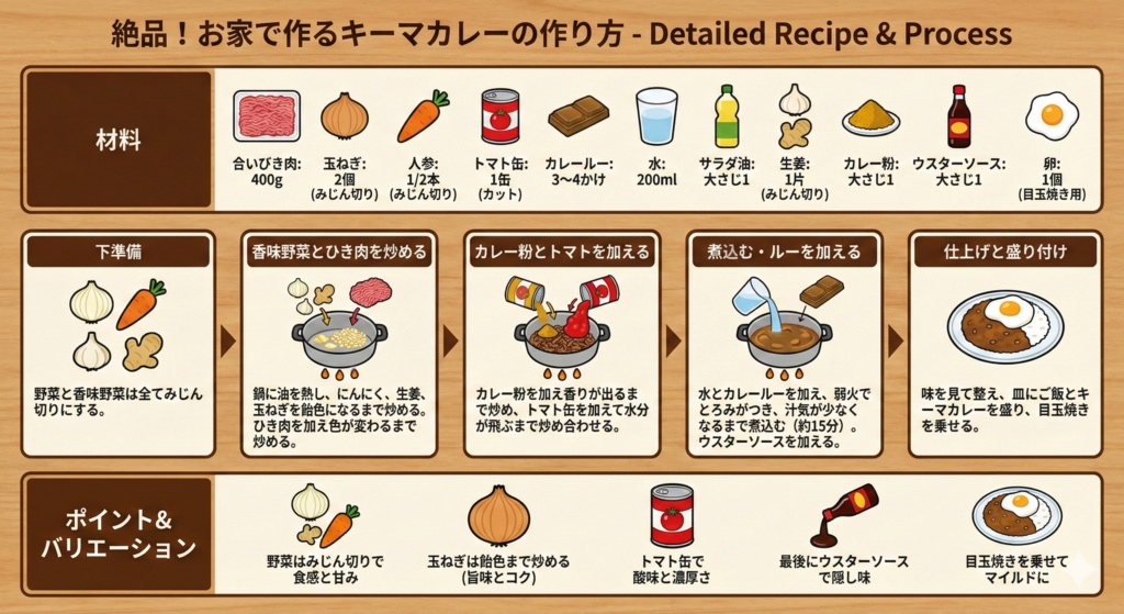 インフォグラフィックスで極める!絶品おうちごはん:カレー編
