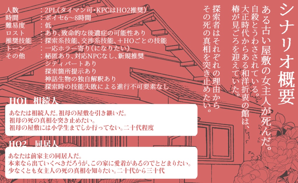【CoC/無料】花散る屋敷に祝いあれ|SPLL:E189772