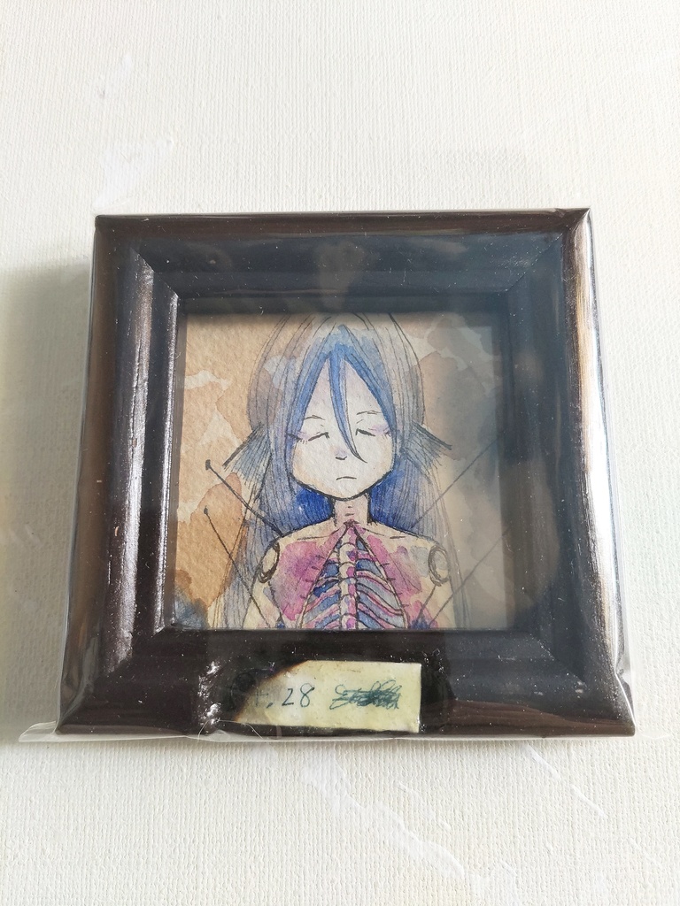 ミニ原画『標本①・②』アナログイラスト原画/ミニ原画