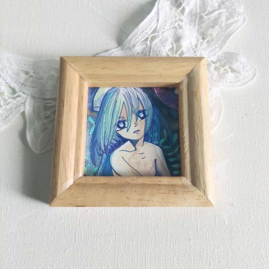 ミニ原画(深海①~④)アナログイラスト原画/ミニ原画