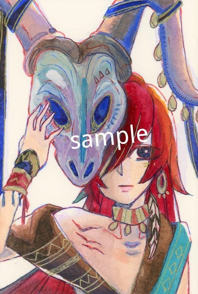 『装飾シリーズ』①,③ ATC オリジナル 手描き イラスト