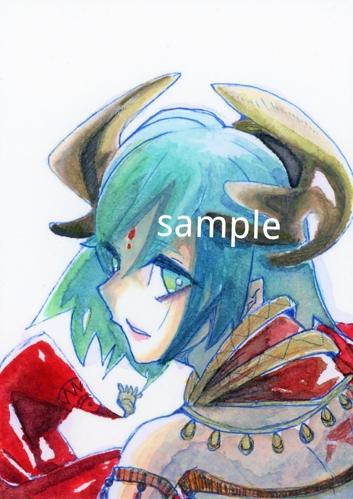 『装飾シリーズ』①,③ ATC オリジナル 手描き イラスト