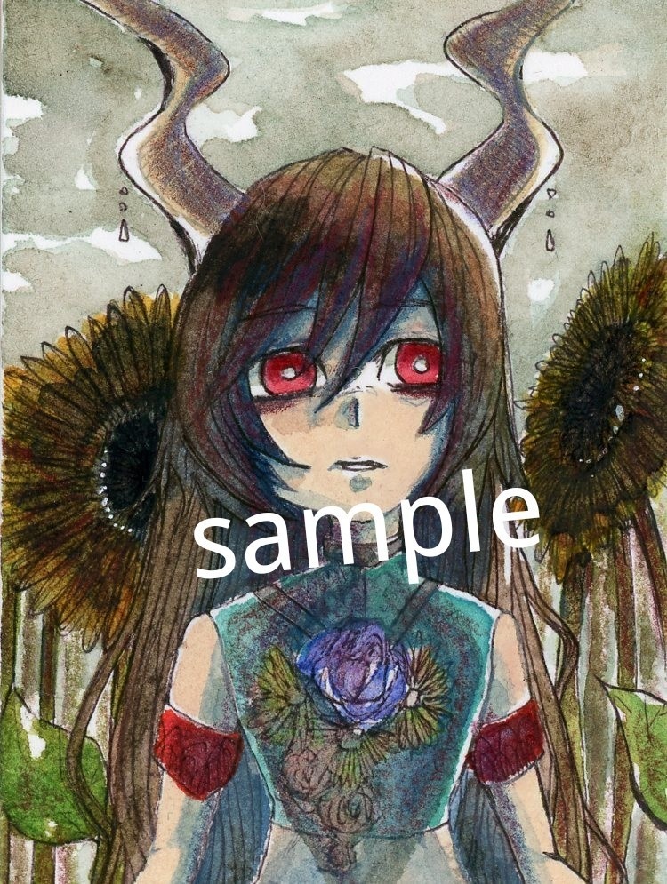 『骨、羽、石、花』①~⑤ ATC オリジナル 手描き イラスト