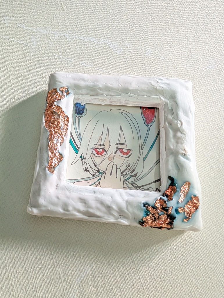 ミニ原画『白①・②』アナログイラスト原画/ミニ原画