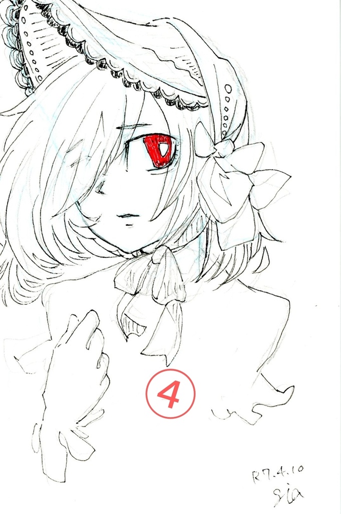 ドローイング『ボンネット子シリーズ』②~④ オリジナル 手描き イラスト