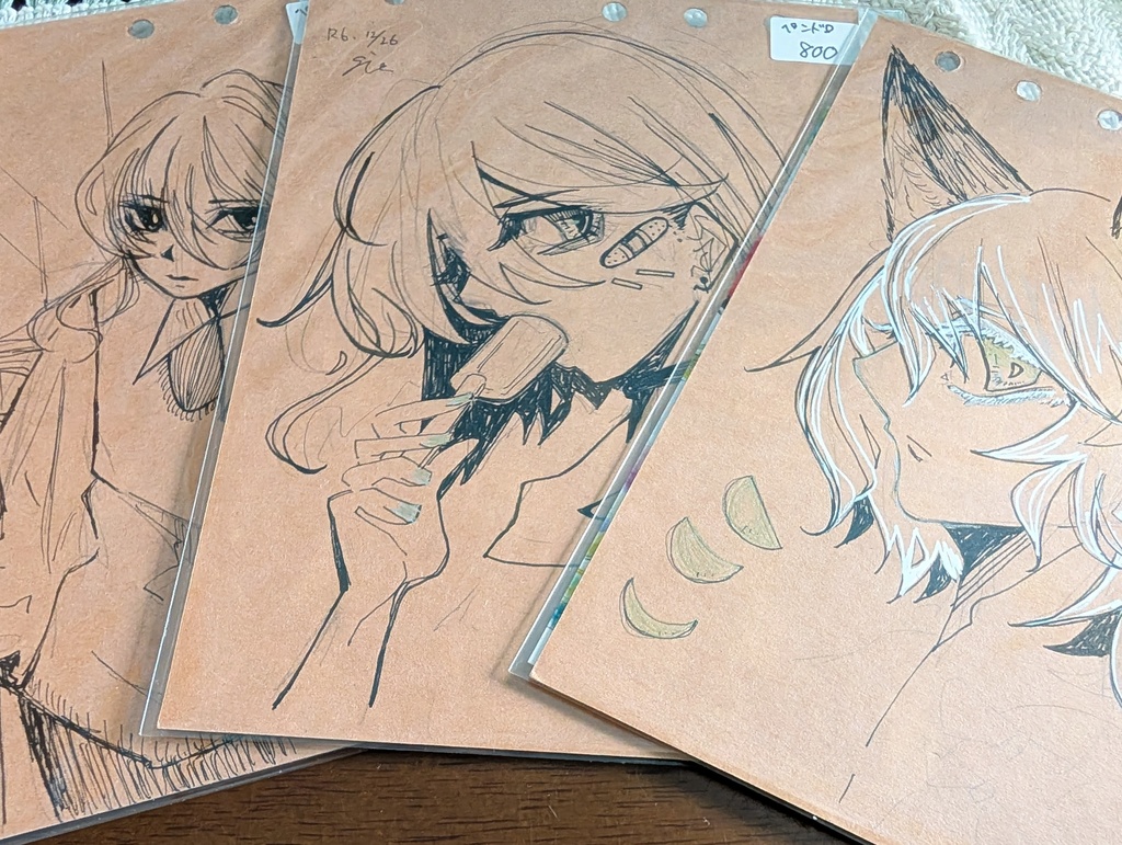 (B6サイズ)ランダム ドローイング オリジナル 手描き イラスト