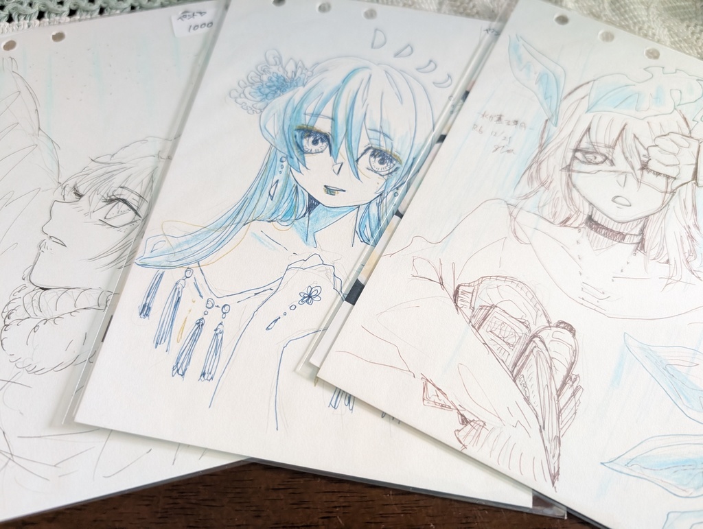 (B6サイズ)ランダム ドローイング オリジナル 手描き イラスト