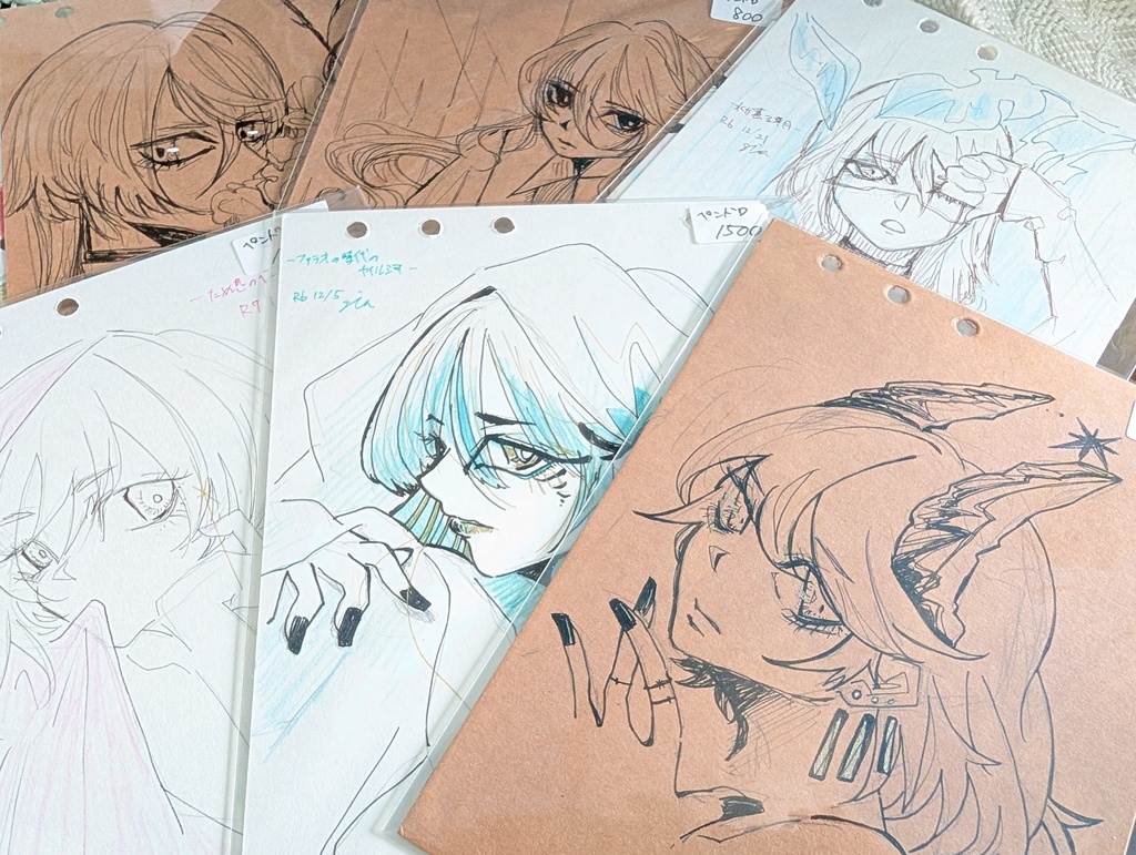 (B6サイズ)ランダム ドローイング  オリジナル 手描き イラスト
