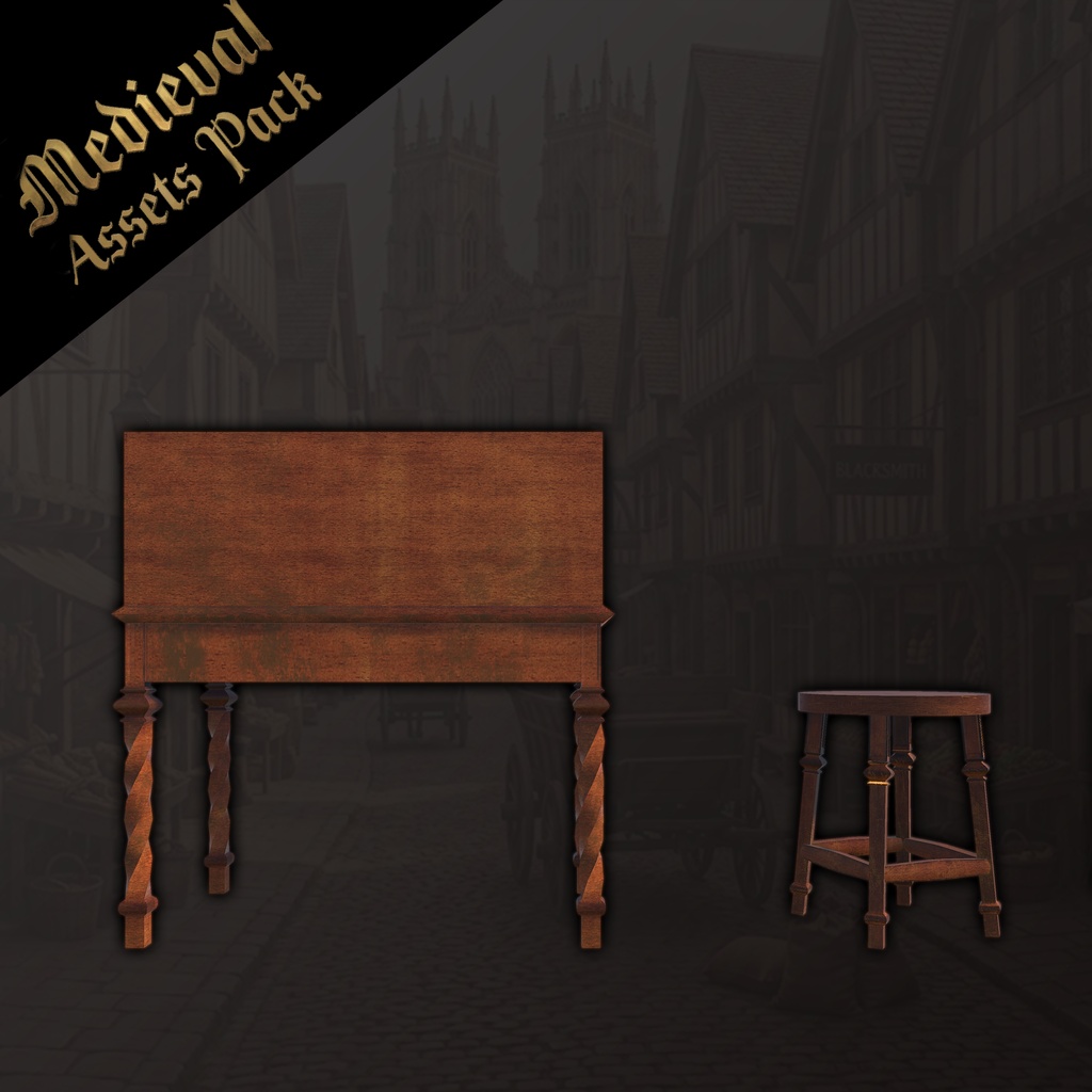 Medieval Assets Pack 中世家具セット