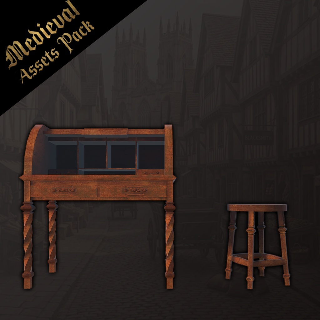 Medieval Assets Pack 中世家具セット