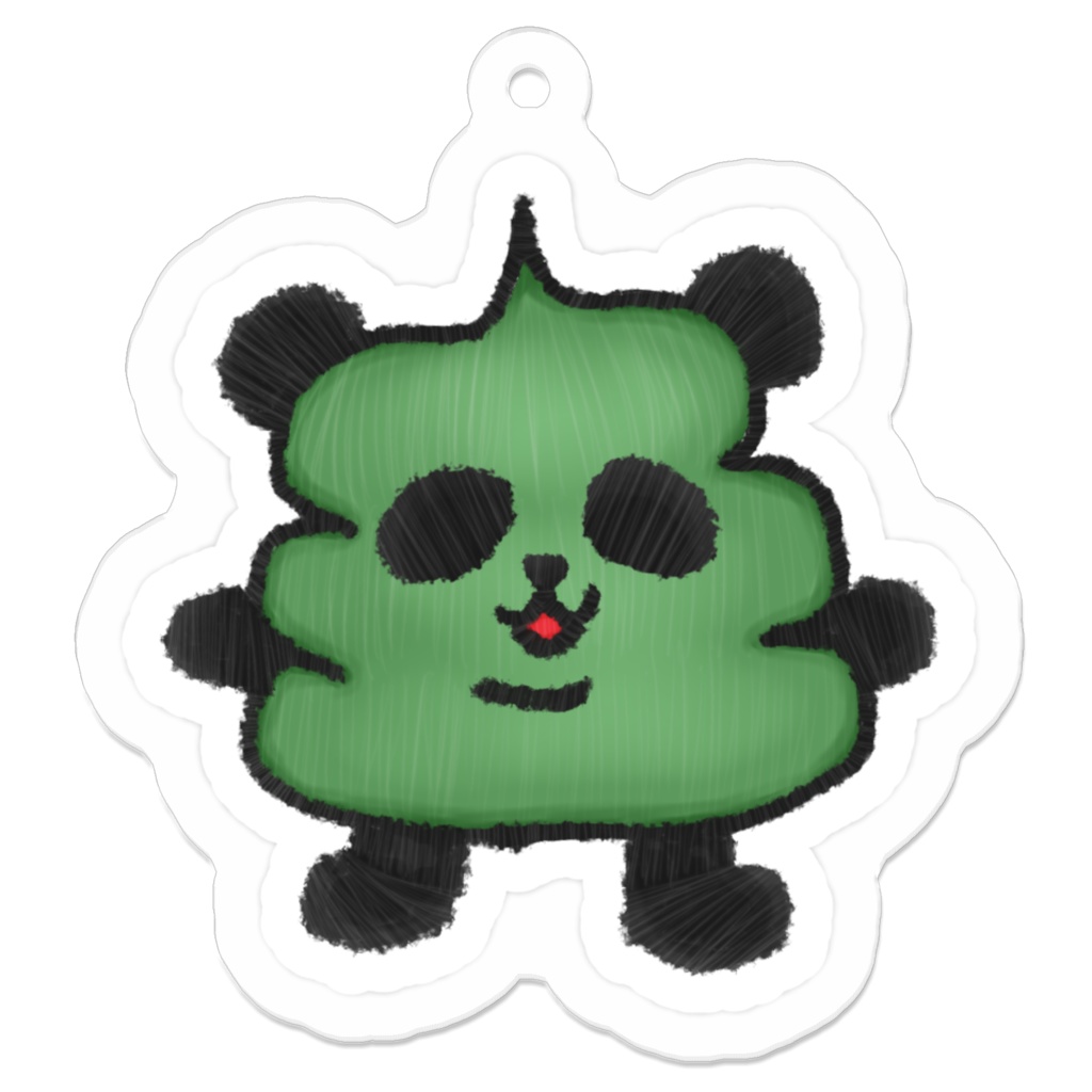 刺繍風うんちパンダと一緒アクキー