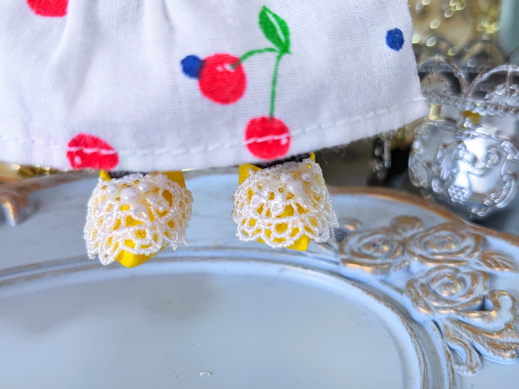 10cmぬい靴 クリームソーダなお靴 華やかなお靴 セット ヘッドドレス付き