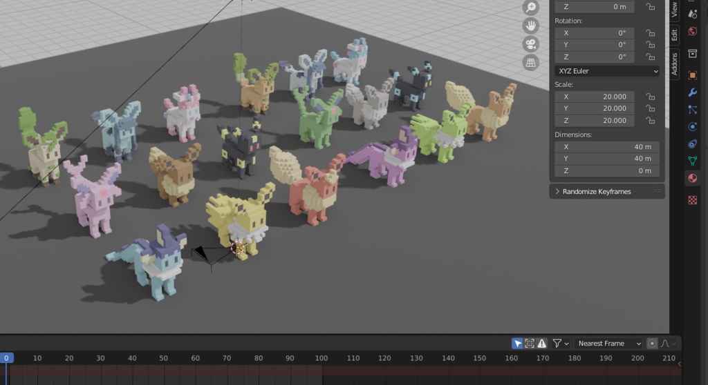 ブイズ(ボクセル)3Dモデル